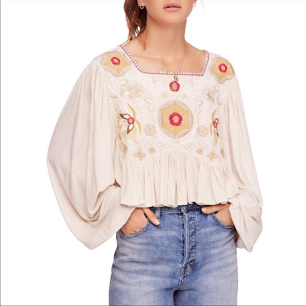 NWT Free People Claudine Boho Crop Top